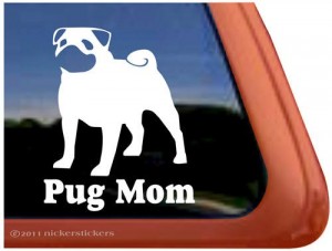 pug mom car decal