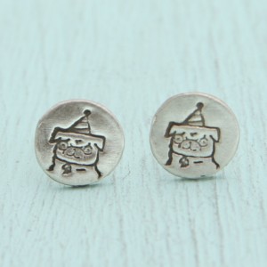 pug birthday hat earrings