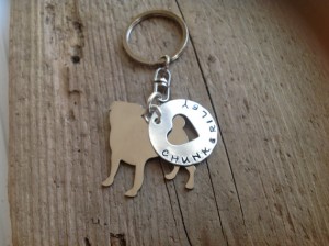 personalized pug keychain