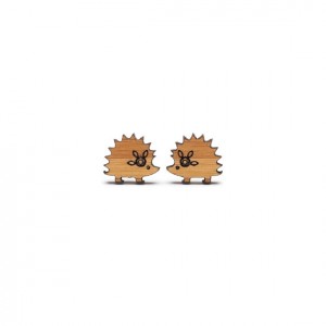 bamboo hedgehog earrings