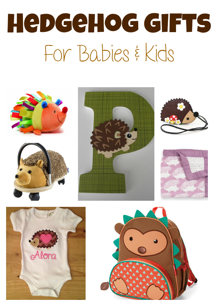 Hedgehog gift guide for kids who like hedgehogs or baby shower gifts for a woodland nursery theme