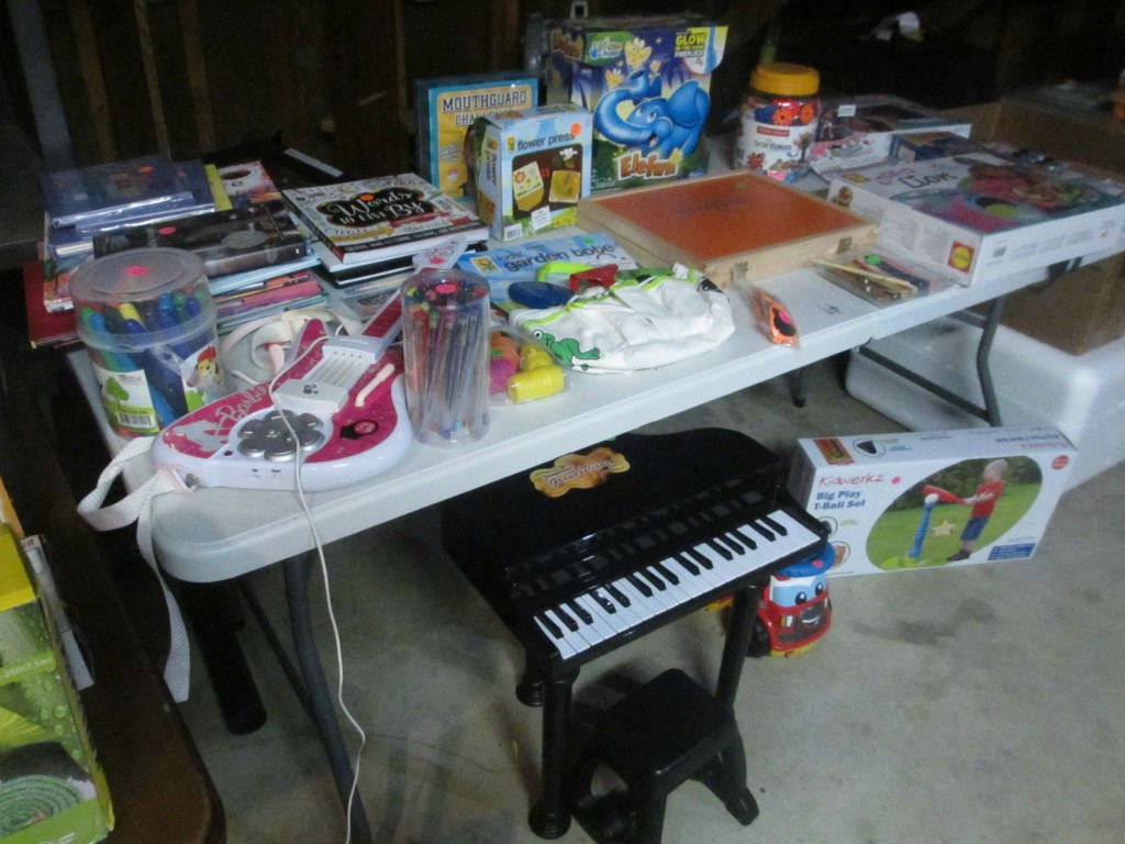 Kid table garage sale