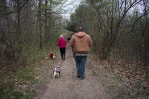 Muskegon KOA walking dogs